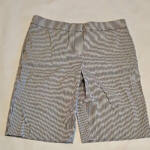 Jones New York Black & White Striped Bermuda Shorts
